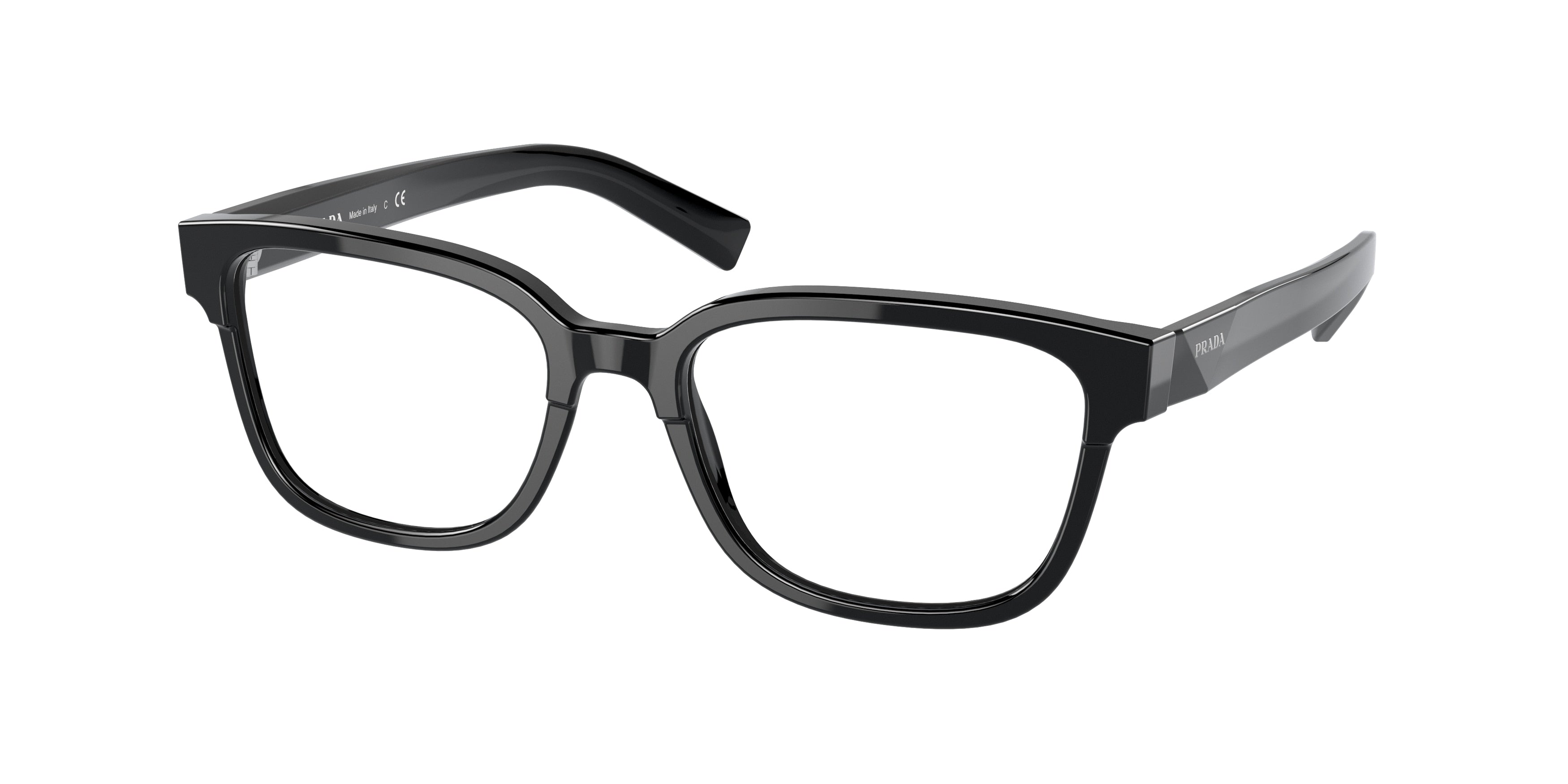Prada PR04YV Rectangle Eyeglasses  1AB1O1-Black 51-145-18 - Color Map Black