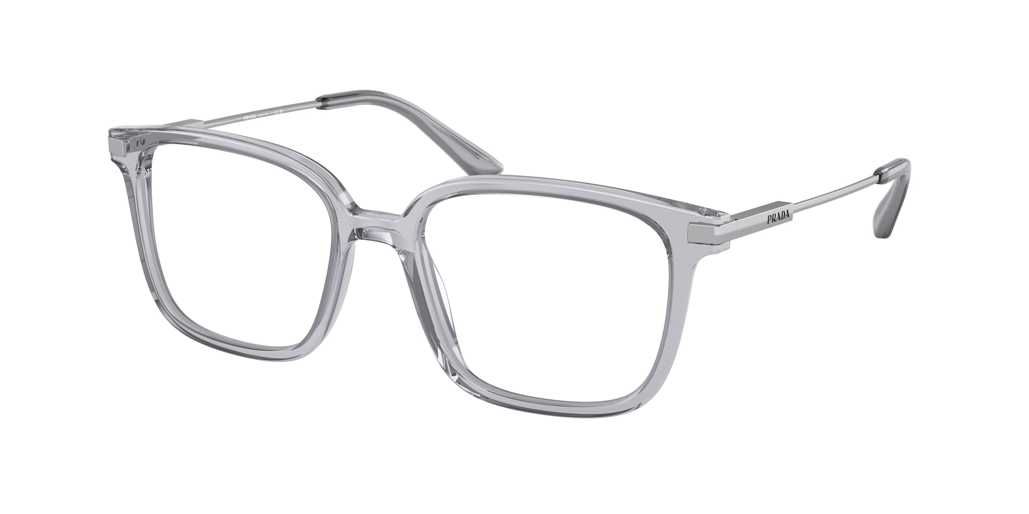Prada PR04ZVF Pillow Eyeglasses  U431O1-Grey Crystal 54-145-16 - Color Map Grey