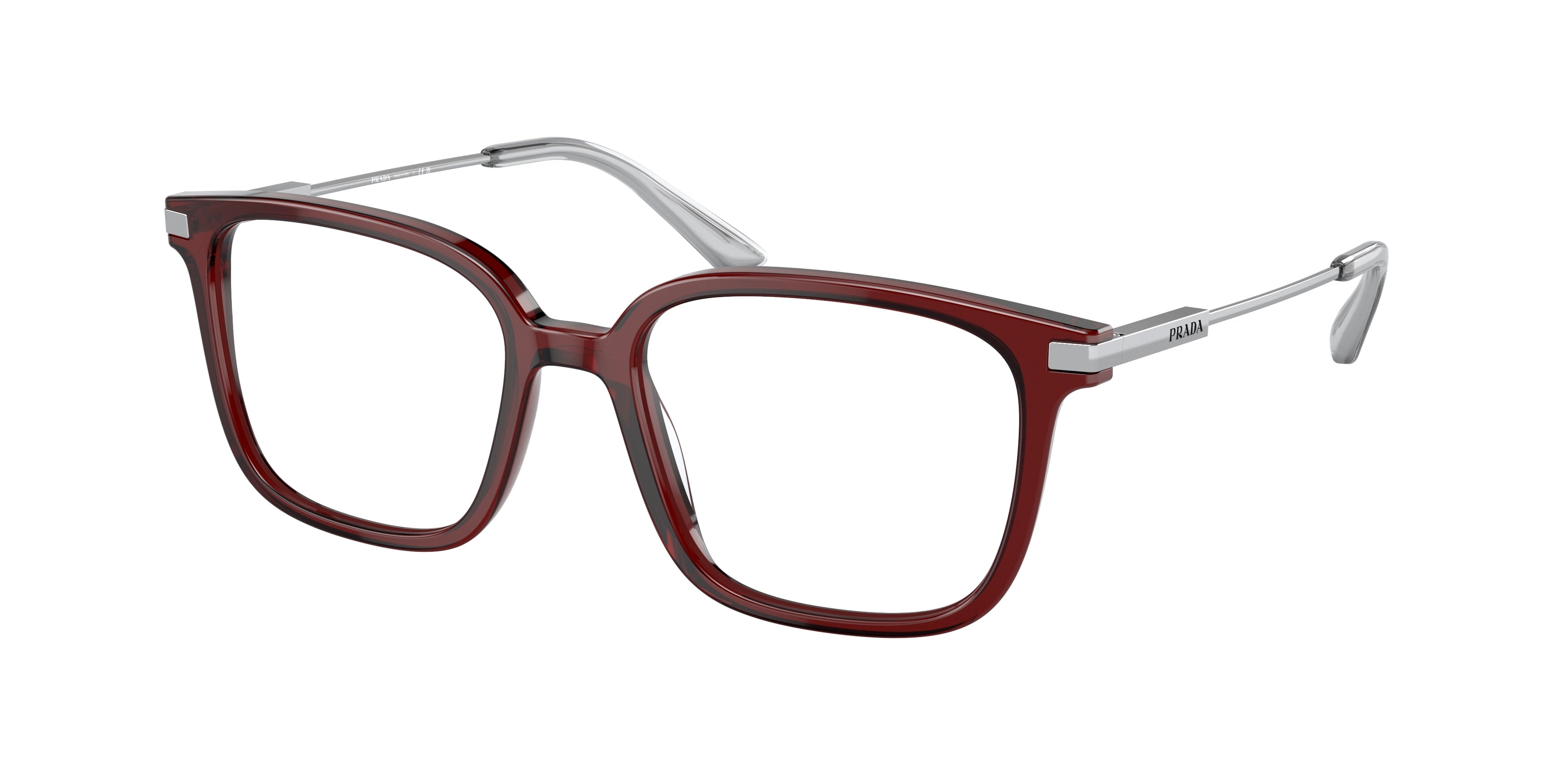 Prada PR04ZV Pillow Eyeglasses  11G1O1-Crystal Etruscan 52-145-18 - Color Map Transparent