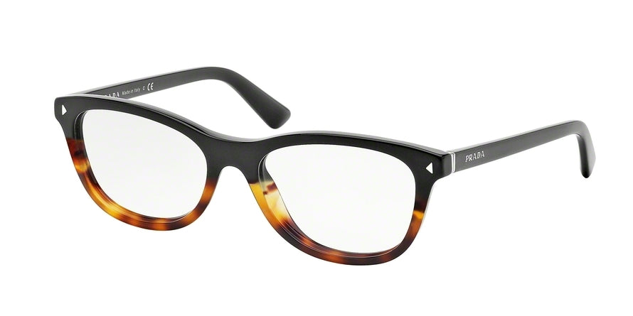 Prada PR05RV Cat Eye Eyeglasses  TKA1O1-BLACK/LIGHT HAVANA 53-17-140 - Color Map black
