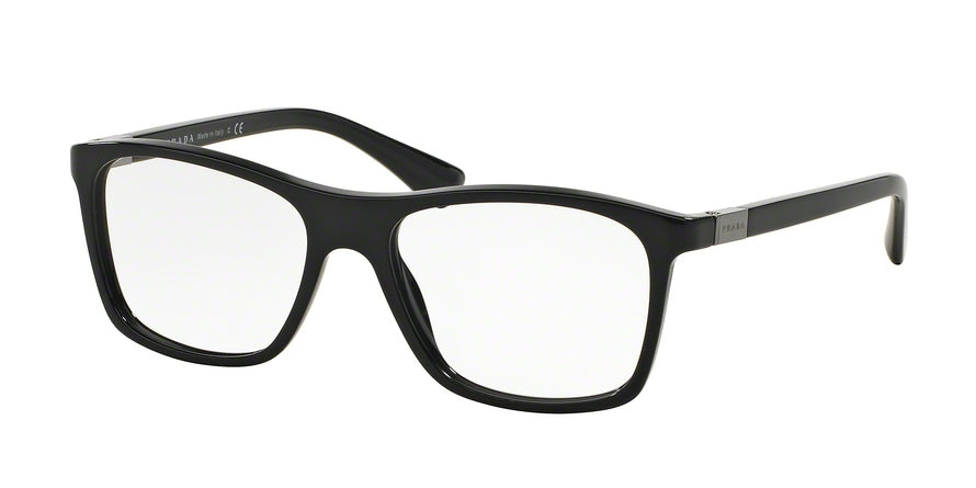 Prada PR05SVF Square Eyeglasses  1AB1O1-BLACK 55-17-145 - Color Map black