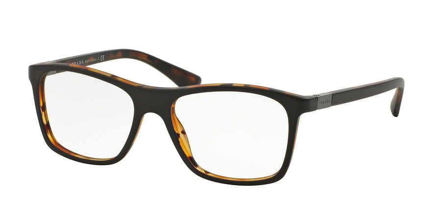 Prada PR05SV Square Eyeglasses  UBG1O1-TOP BROWN/MATTE TORTOISE 55-17-140 - Color Map brown