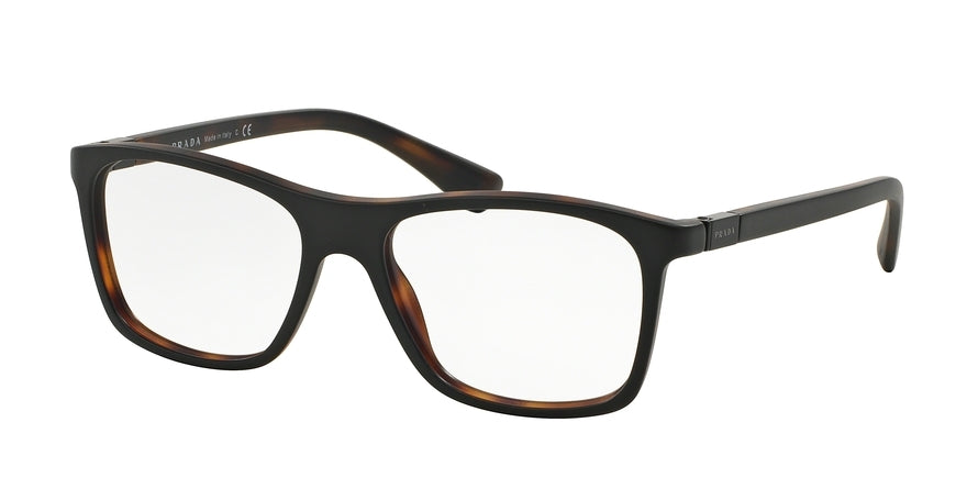 Prada PR05SV Square Eyeglasses  UBH1O1-TOP BLACK/MATTE TORTOISE 55-17-140 - Color Map black