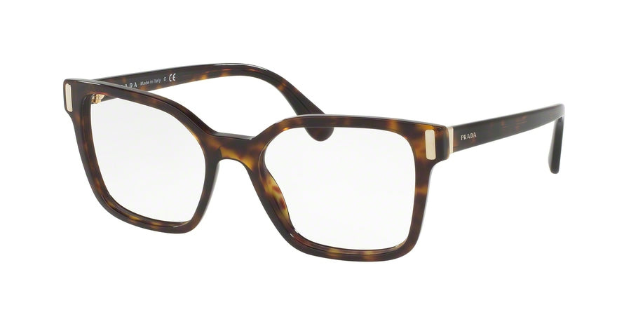 Prada PR05TV Square Eyeglasses  2AU1O1-HAVANA 52-18-135 - Color Map havana