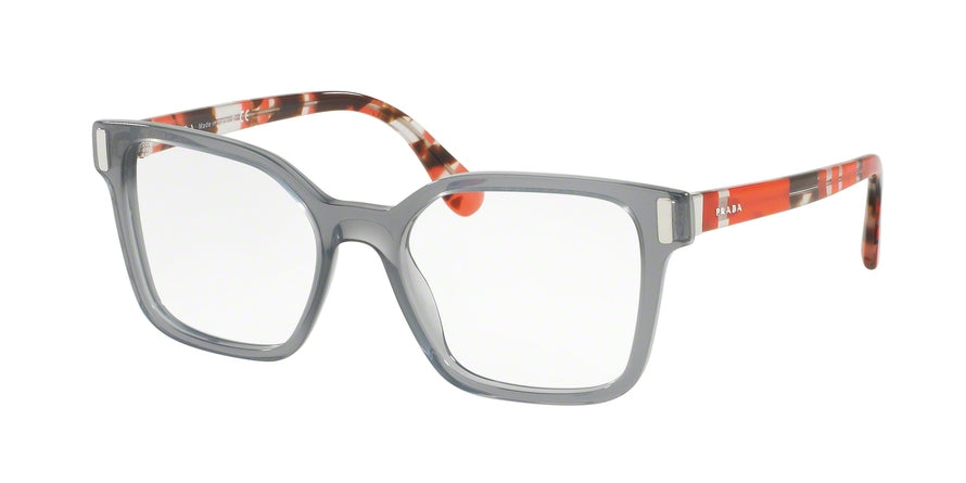 Prada PR05TV Square Eyeglasses  TKY1O1-TRANSPARENT GREY 50-18-135 - Color Map grey