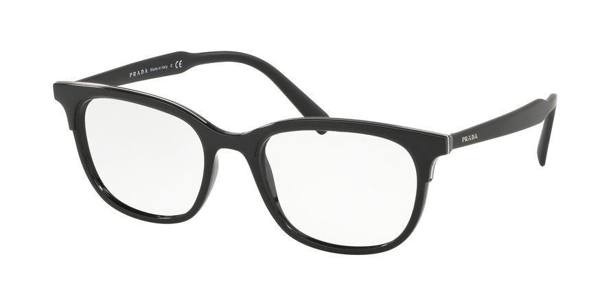 Prada CONCEPTUAL PR05VV Rectangle Eyeglasses  2641O1-BLACK 55-19-145 - Color Map black