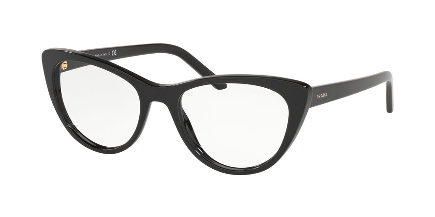 Prada CONCEPTUAL PR05XVF Cat Eye Eyeglasses  1AB1O1-BLACK 53-17-140 - Color Map black