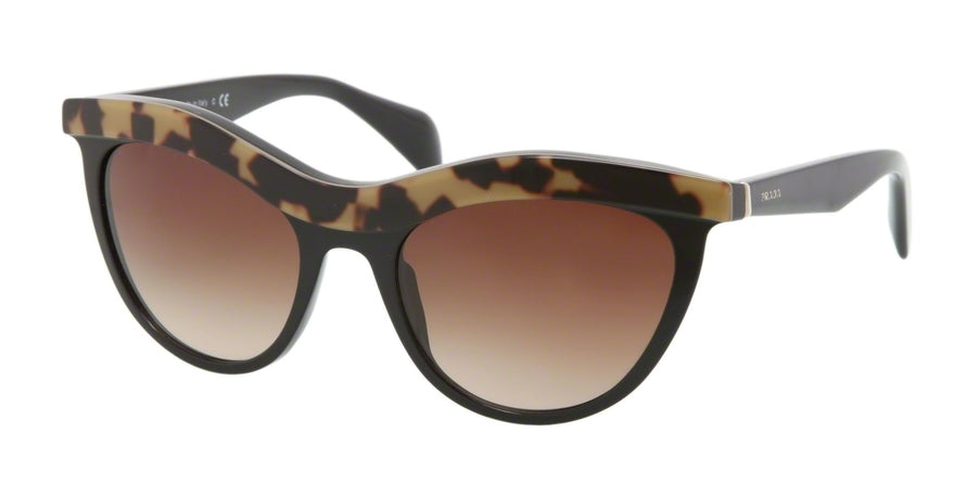 Prada PR06PS Cat Eye Sunglasses  MA56S1-TOP MEDIUM HAVANA/BLACK 54-19-140 - Color Map black