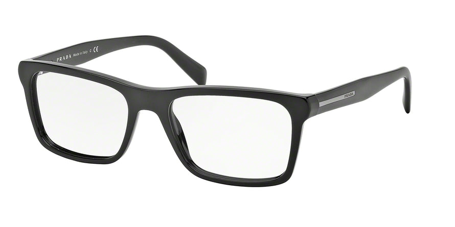 Prada PR06RV Square Eyeglasses  1AB1O1-BLACK 55-18-145 - Color Map black