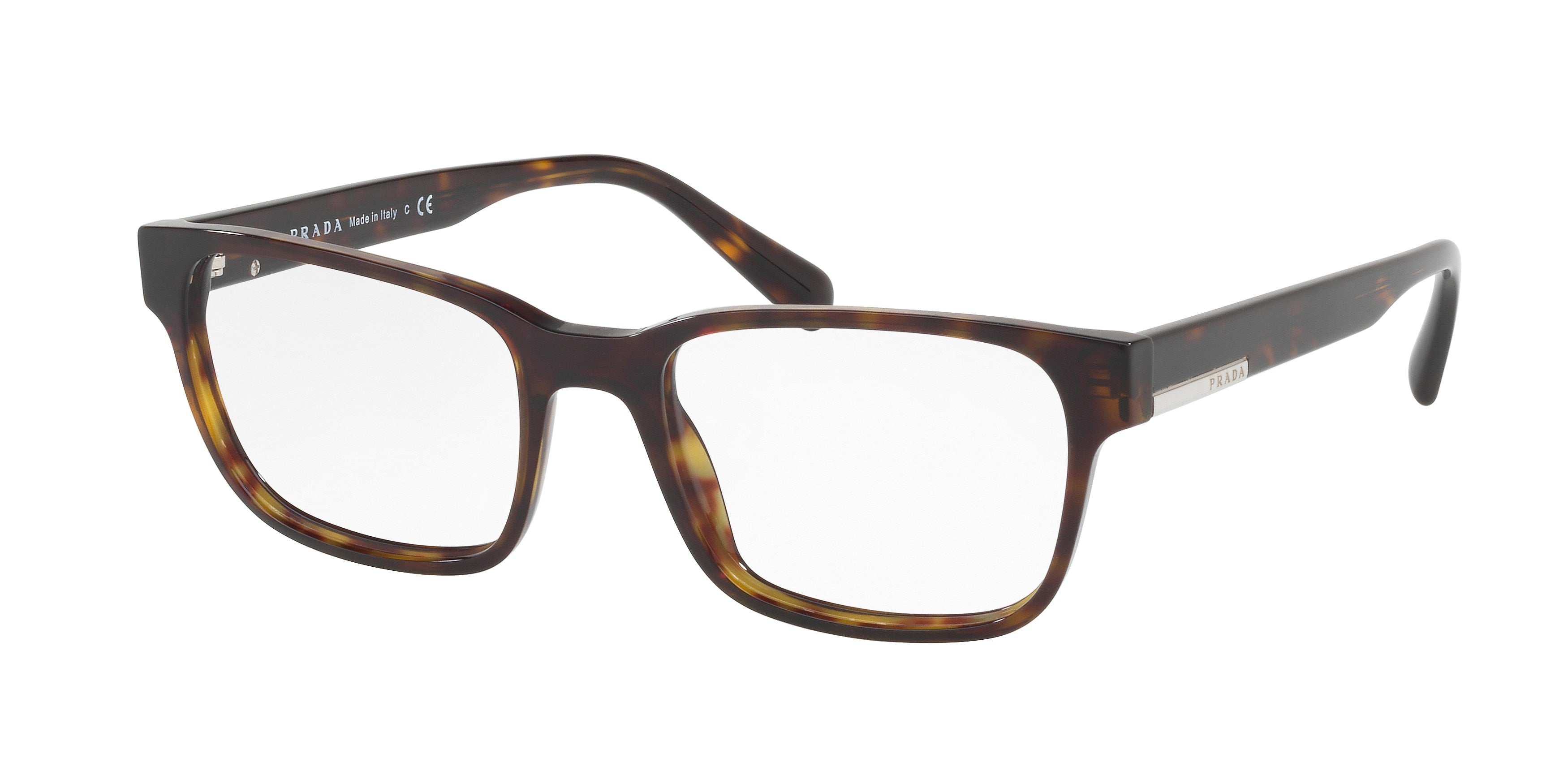 Prada HERITAGE PR06UV Rectangle Eyeglasses  2AU1O1-Havana 54-145-19 - Color Map Tortoise