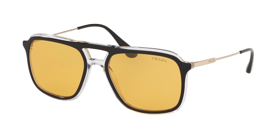 Prada CONCEPTUAL PR06VS Pillow Sunglasses  2AF0B7-TOP BLACK/CRYSTAL 54-18-145 - Color Map black