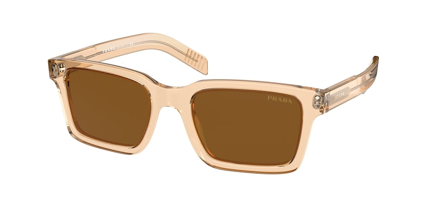 Prada PR06WS Rectangle Sunglasses  01N02H-AMBER CRYSTAL 52-20-145 - Color Map light brown