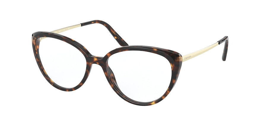 Prada PR06WV Round Eyeglasses  2AU1O1-HAVANA 53-16-145 - Color Map havana