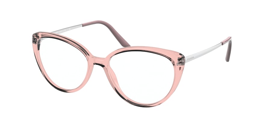 Prada PR06WV Round Eyeglasses  5381O1-CRISTAL PINK 53-16-145 - Color Map pink