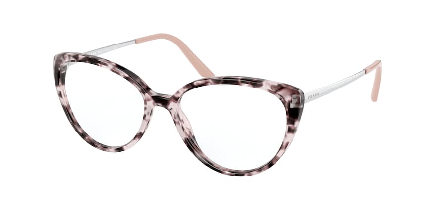 Prada PR06WV Round Eyeglasses  ROJ1O1-SPOTTED PINK 53-16-145 - Color Map pink