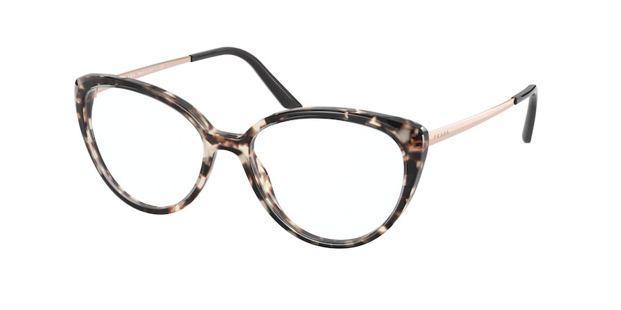 Prada PR06WV Round Eyeglasses  UAO1O1-TALC TORTOISE 53-16-145 - Color Map havana