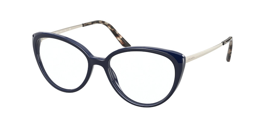 Prada PR06WV Round Eyeglasses  VY71O1-BALTIC 53-16-145 - Color Map blue