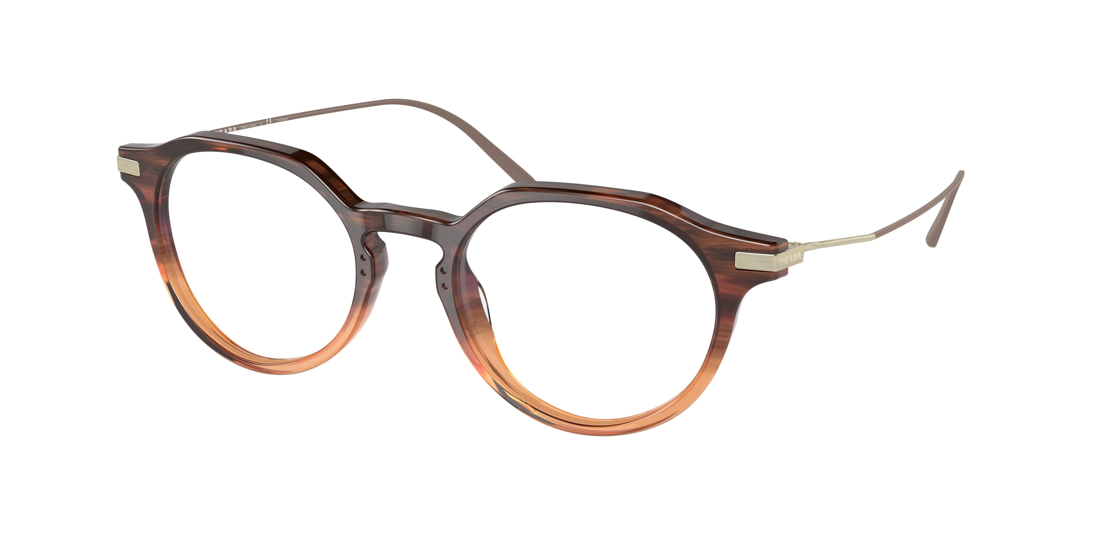Prada PR06YV Phantos Eyeglasses  13B1O1-Moro Gradient Amber 51-145-20 - Color Map Brown