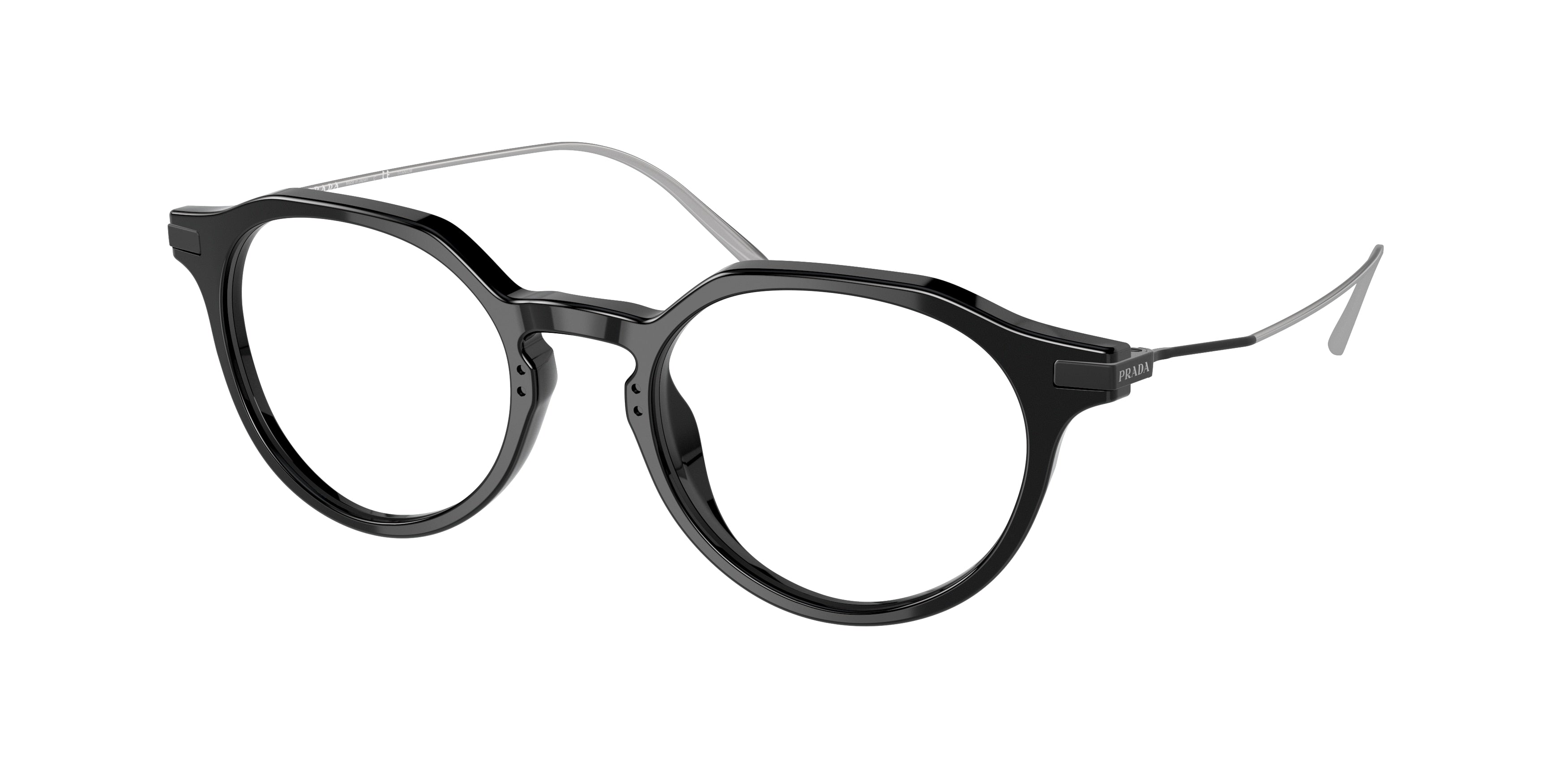Prada PR06YV Phantos Eyeglasses  1AB1O1-Black 51-145-20 - Color Map Black
