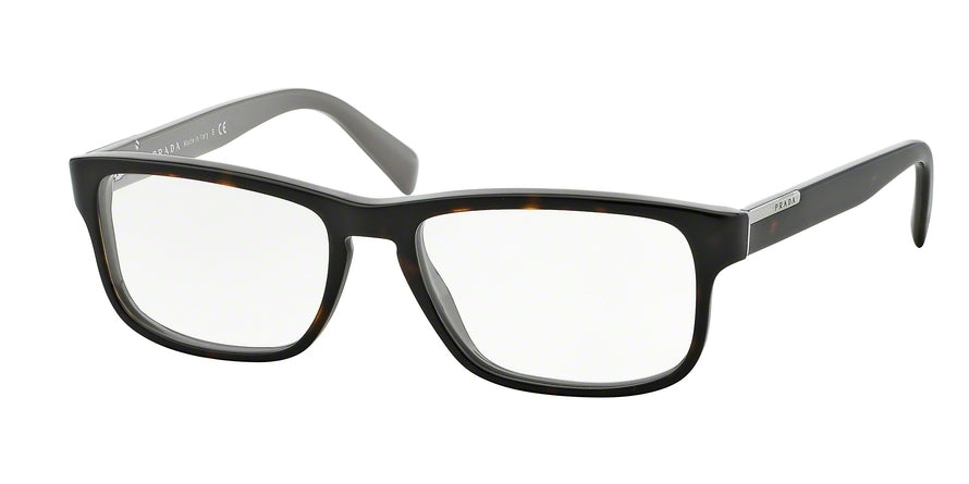 Prada 0PR 07PV PR07PV Rectangle Eyeglasses  KA51O1-TOP HAVANA/GRAY 56-17-145 - Color Map havana
