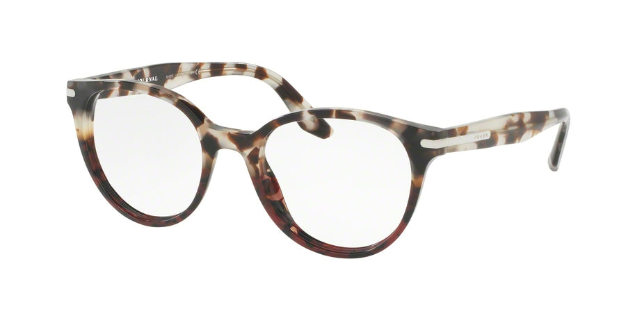 Prada PR07TV Phantos Eyeglasses  U6P1O1-SPOTTED BROWN OP/SPOTTED RED 52-19-140 - Color Map brown