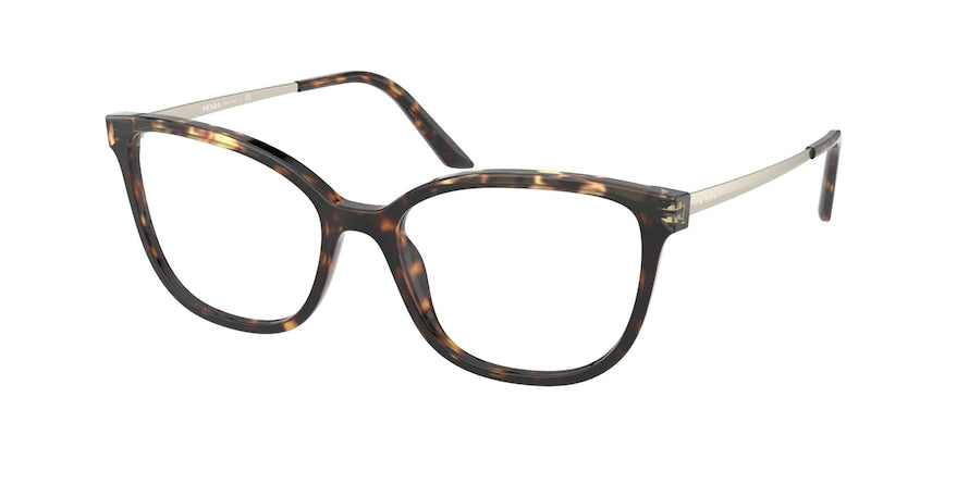 Prada PR07WVF Cat Eye Eyeglasses  06N1O1-DARK HAVANA/MEDIUM HAVANA 54-17-140 - Color Map havana