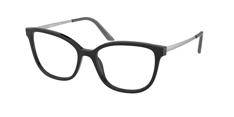 Prada PR07WVF Cat Eye Eyeglasses  1AB1O1-BLACK 54-17-140 - Color Map black