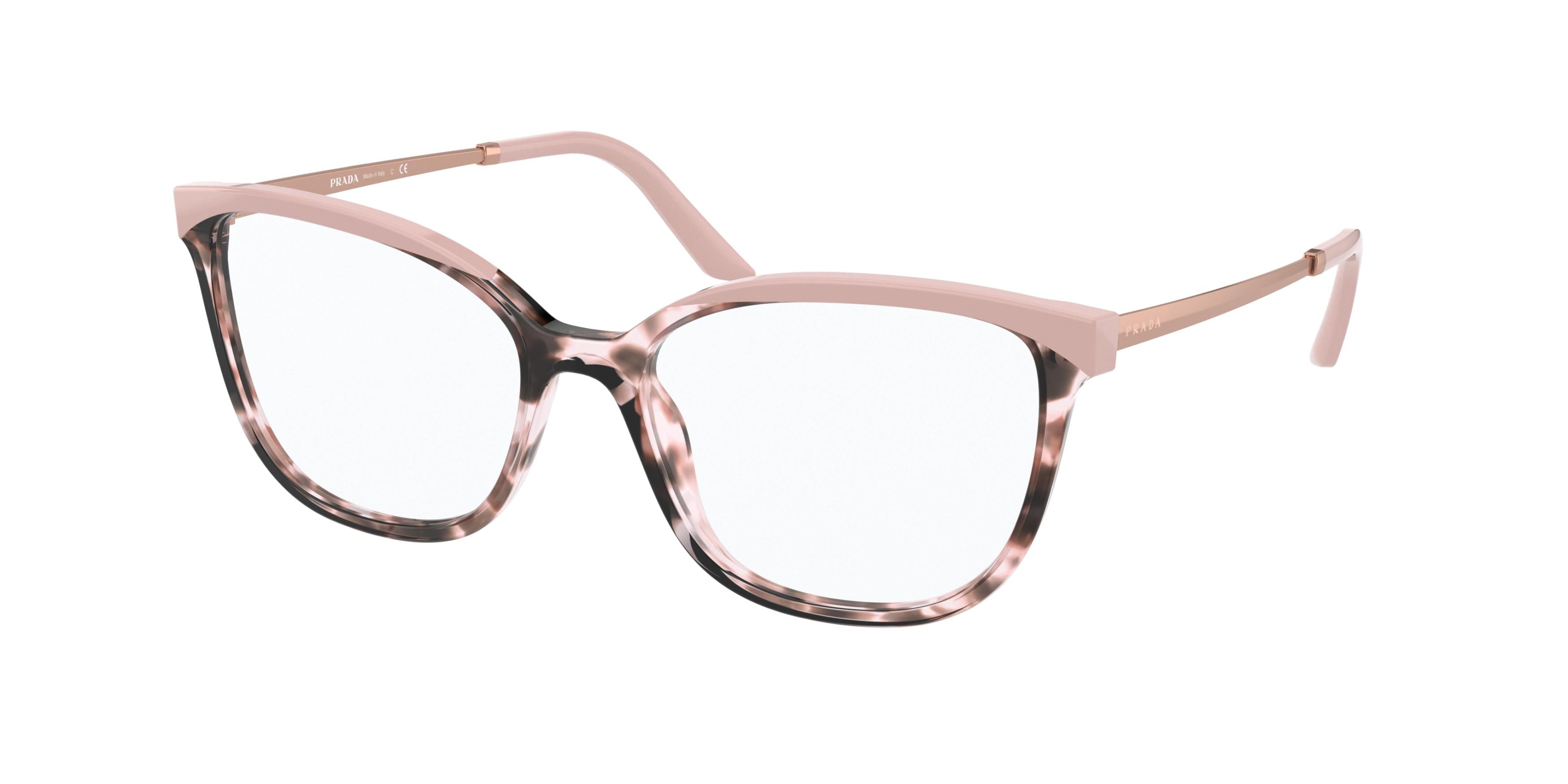 Prada PR07WV Cat Eye Eyeglasses  07N1O1-Orchid Tortoise/Petal 54-140-17 - Color Map Tortoise