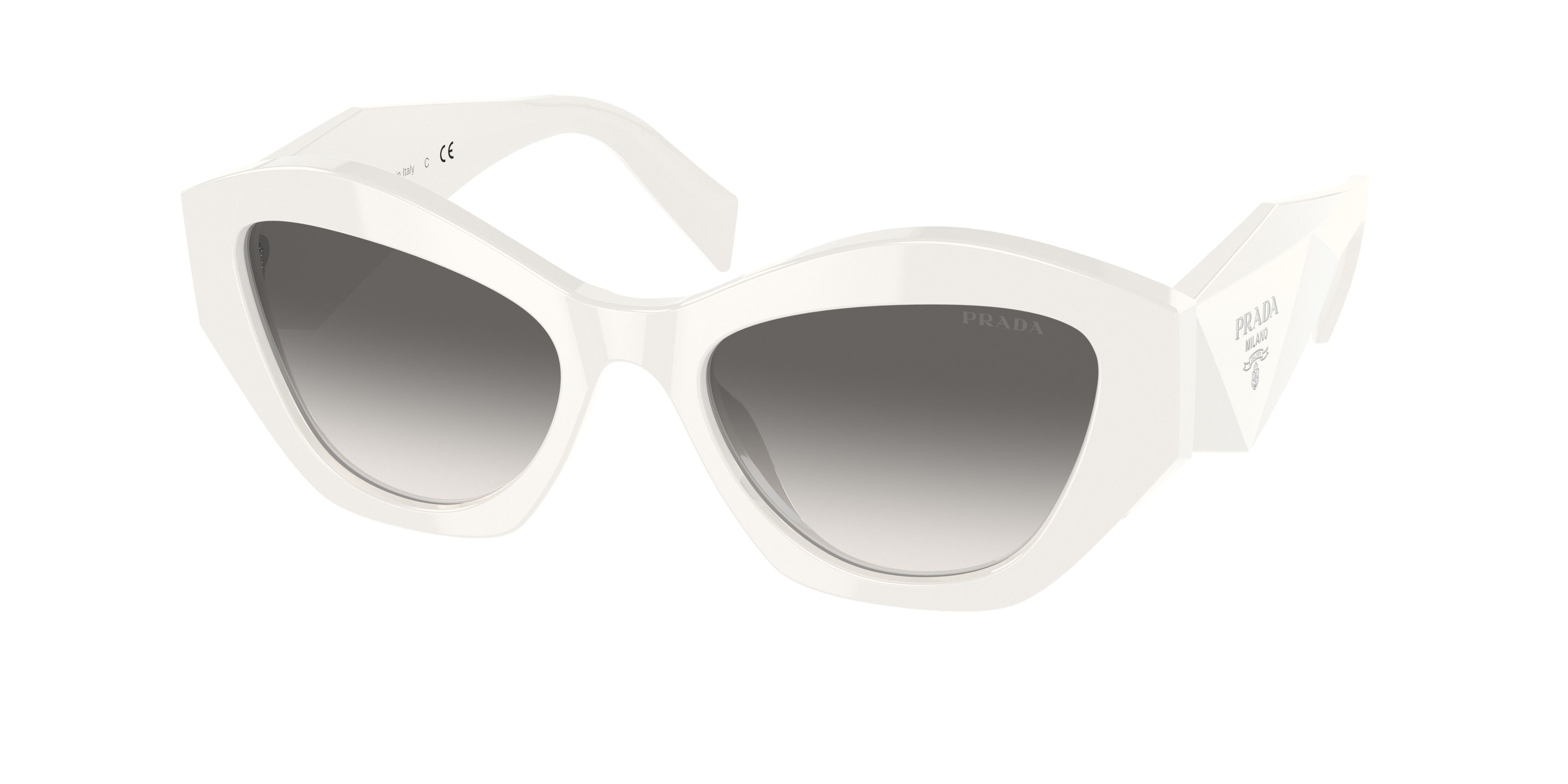 Prada PR07YSF Irregular Sunglasses  142130-White 54-145-18 - Color Map White