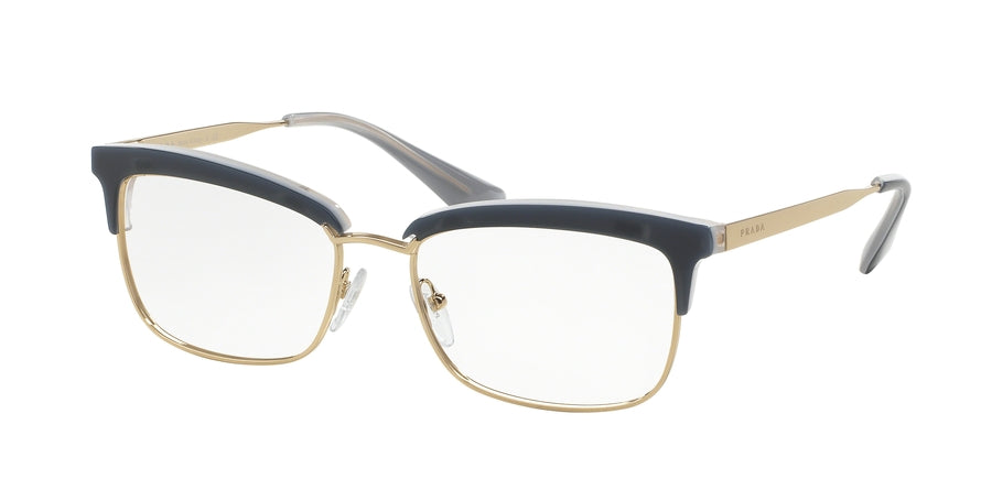 Prada PR08SV Rectangle Eyeglasses  UEE1O1-OPAL GREY/AZURE/OPAL GREY 53-17-140 - Color Map grey
