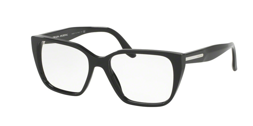 Prada PR08TVF Square Eyeglasses  1AB1O1-BLACK 53-16-140 - Color Map black