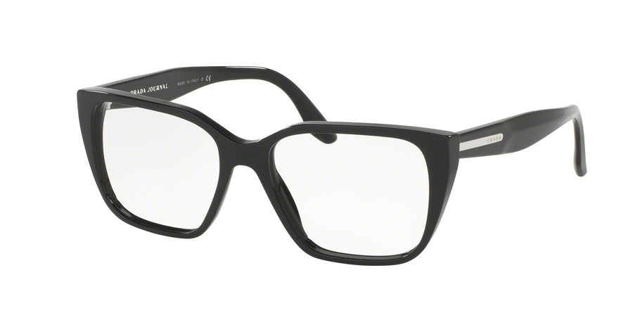 Prada PR08TV Square Eyeglasses  1AB1O1-BLACK 53-16-140 - Color Map black