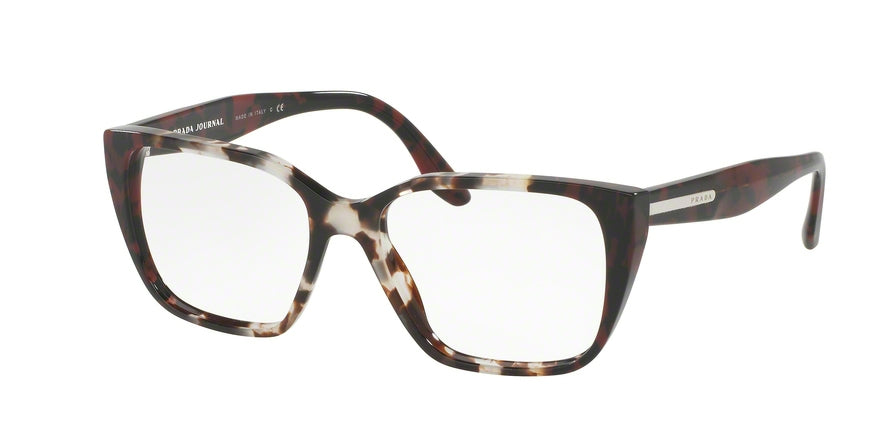 Prada PR08TV Square Eyeglasses  U6K1O1-SPOTTED OP BROWN/SPOTTED RED 53-16-140 - Color Map brown