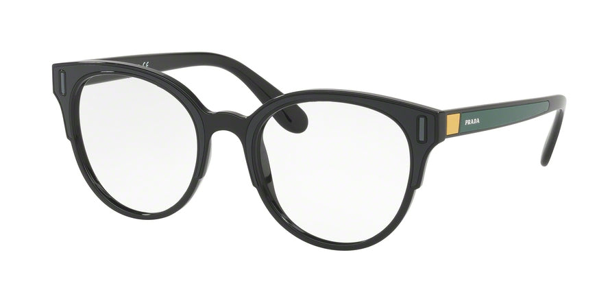 Prada CATWALK PR08UV Phantos Eyeglasses  07E1O1-BLACK/GREY/YELLOW 52-20-140 - Color Map green