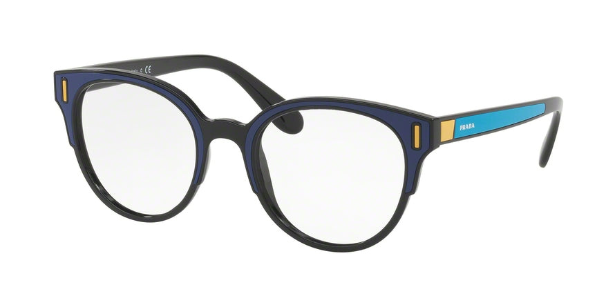 Prada CATWALK PR08UV Phantos Eyeglasses  SUI1O1-BLACK/BLUE/YELLOW 52-20-140 - Color Map blue
