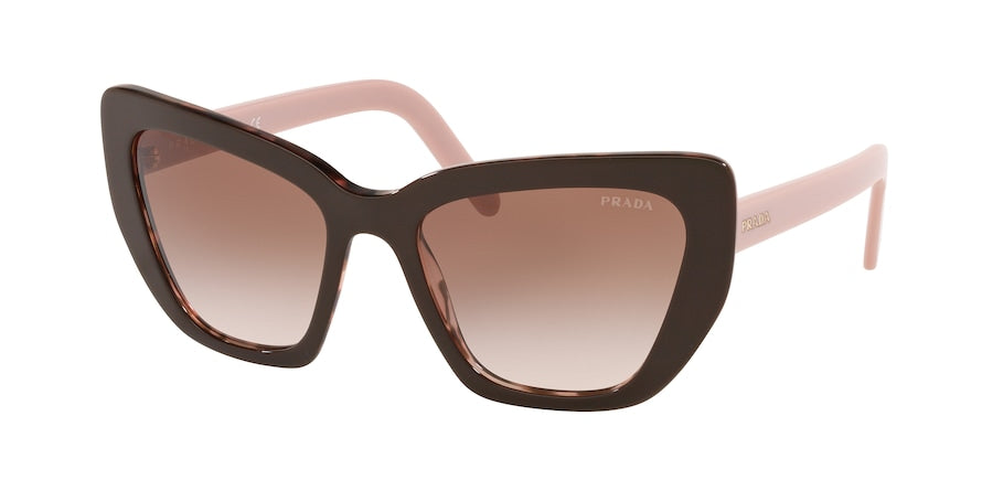 Prada CATWALK PR08VS Cat Eye Sunglasses  ROL0A6-BROWN/SPOTTED PINK 55-19-140 - Color Map pink