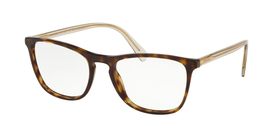 Prada CONCEPTUAL PR08VVF Square Eyeglasses  2AU1O1-HAVANA 55-19-145 - Color Map havana