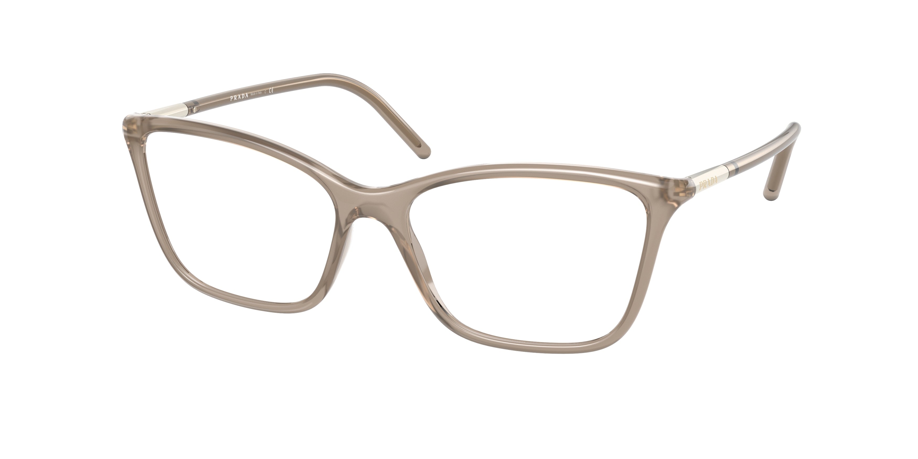 Prada PR08WV Cat Eye Eyeglasses  05N1O1-Honey Crystal 54-140-16 - Color Map Tortoise