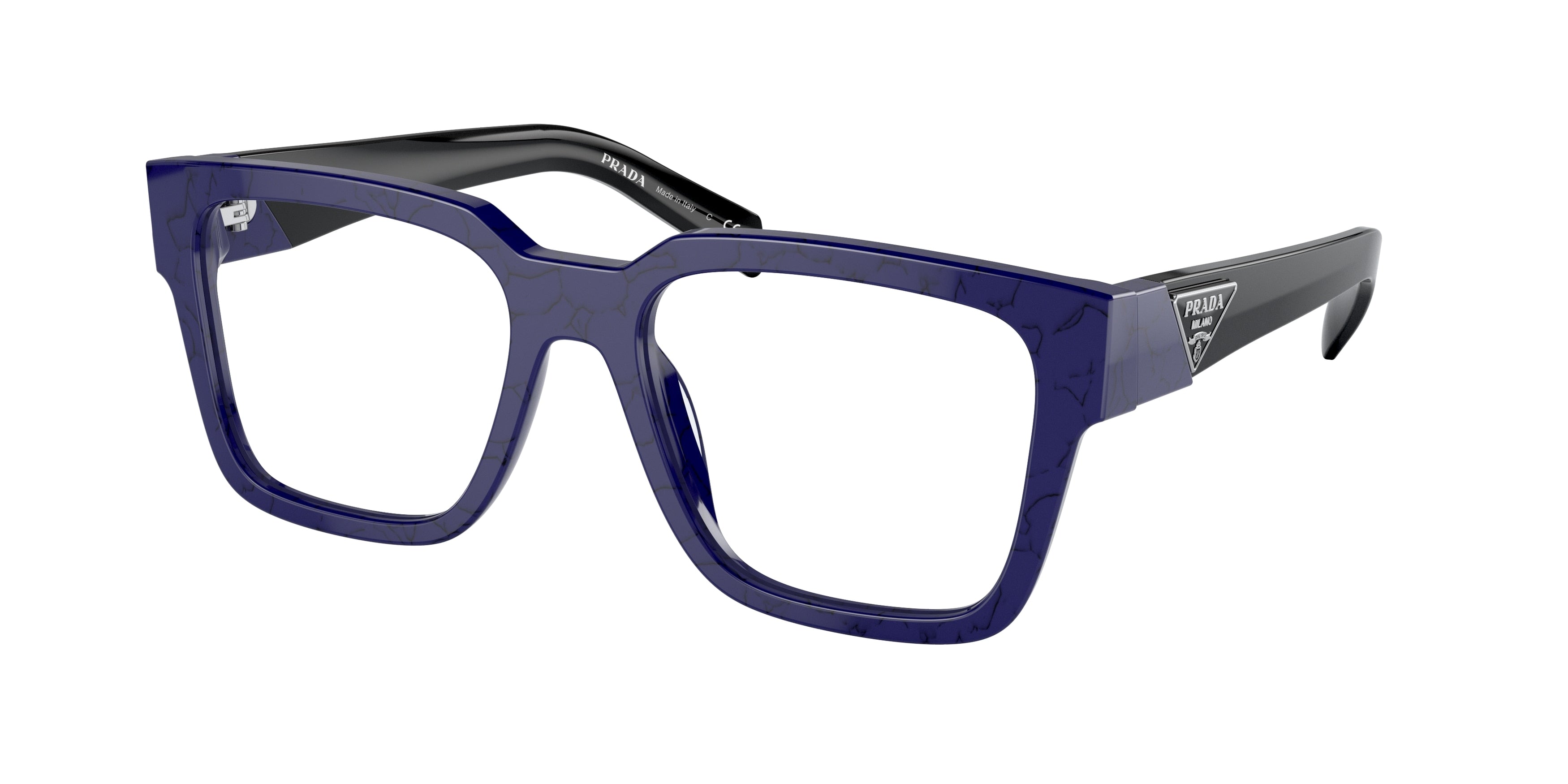 Prada PR08ZV Square Eyeglasses  18D1O1-Baltic Marble 54-140-18 - Color Map Blue