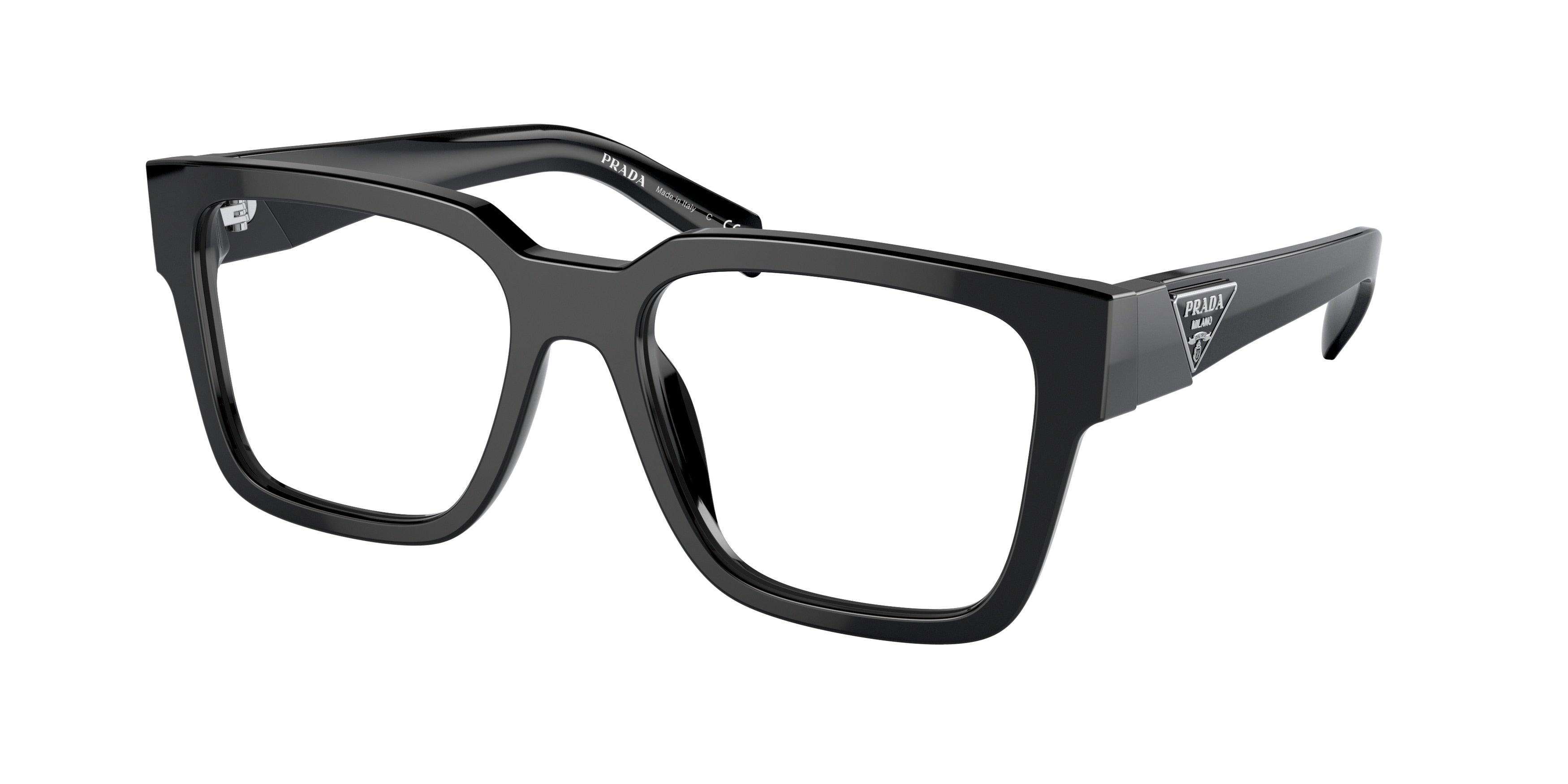 Prada PR08ZV Square Eyeglasses  1AB1O1-Black 54-140-18 - Color Map Black