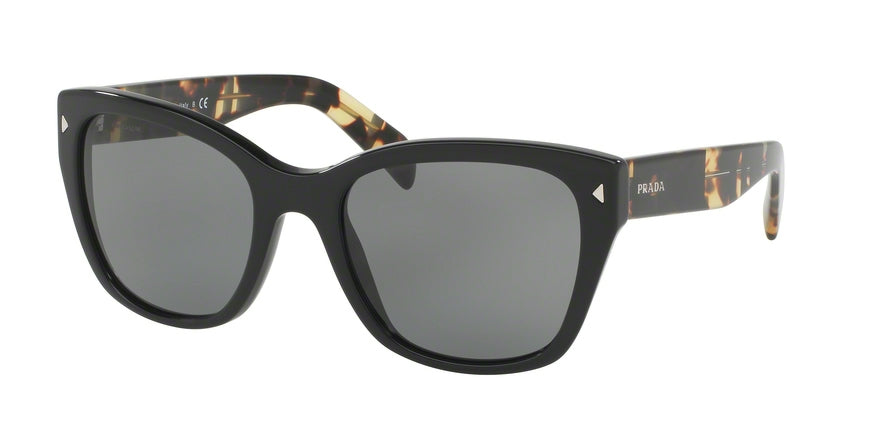 Prada HERITAGE PR09SSF Square Sunglasses  1AB9K1-BLACK 56-20-140 - Color Map black