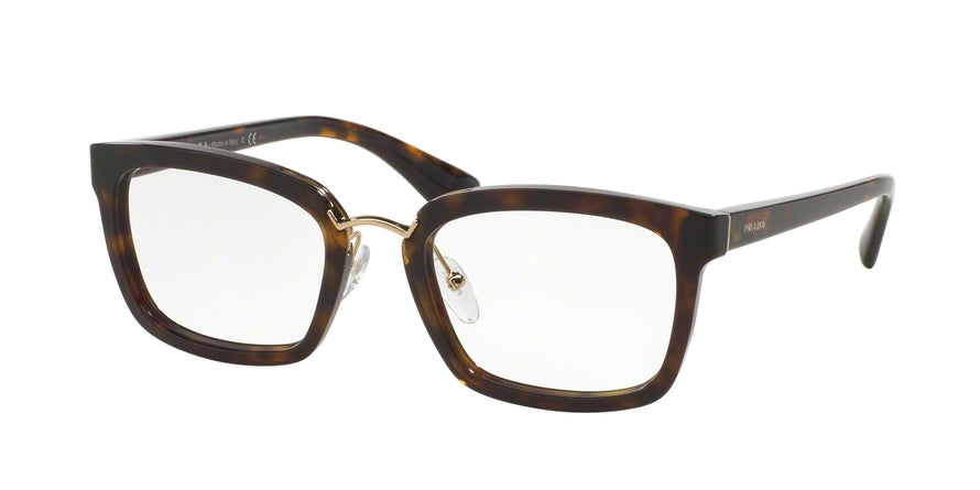 Prada PR09SV Rectangle Eyeglasses  2AU1O1-HAVANA 53-21-140 - Color Map havana