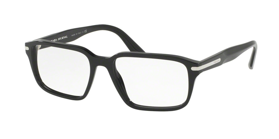 Prada PR09TVF Rectangle Eyeglasses  1AB1O1-BLACK 55-17-140 - Color Map black