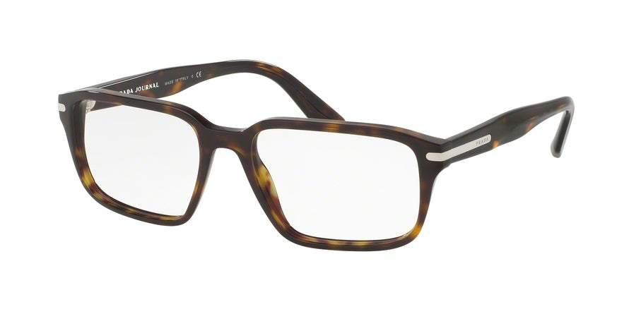 Prada PR09TV Rectangle Eyeglasses  2AU1O1-HAVANA 55-17-140 - Color Map havana