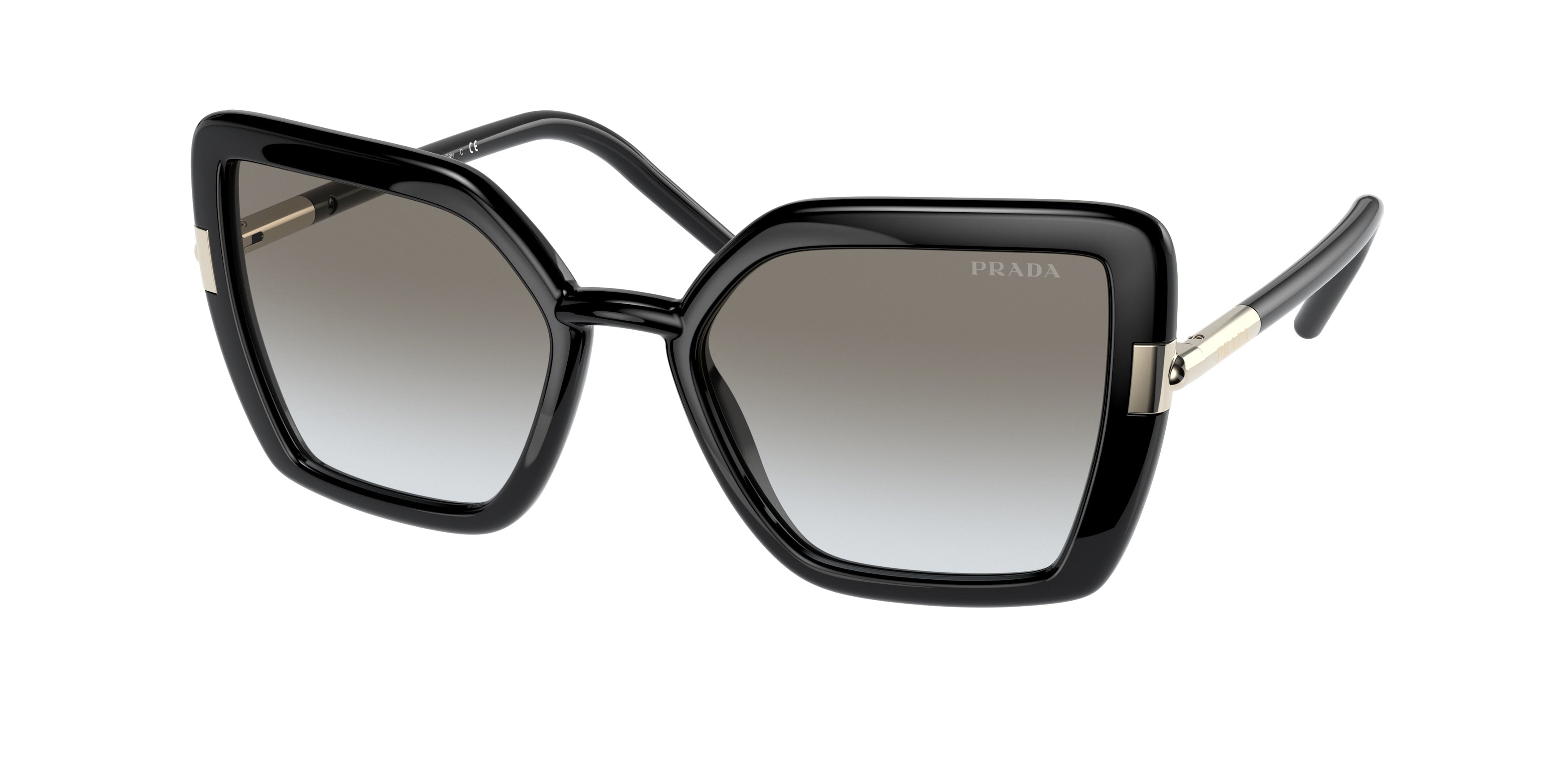 Prada PR09WS Butterfly Sunglasses  1AB0A7-Black 54-140-20 - Color Map Black