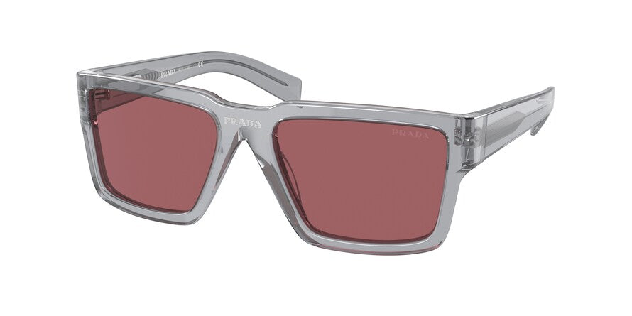 Prada PR09YSF Rectangle Sunglasses  08U0A0-FUME CRYSTAL 57-16-140 - Color Map grey