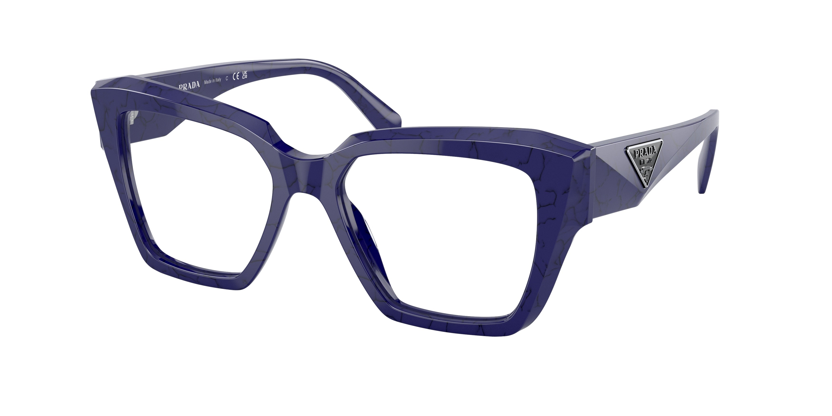 Prada PR09ZV Square Eyeglasses  18D1O1-Marmo Baltico 51-140-17 - Color Map White