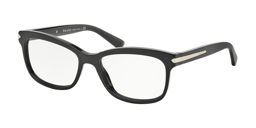 Prada ARROW PR10RV Rectangle Eyeglasses  1AB1O1-BLACK 53-17-140 - Color Map black