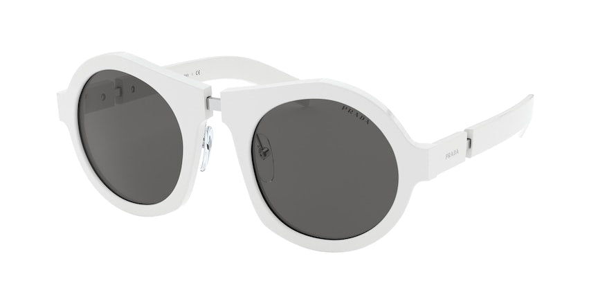Prada PR10XS Round Sunglasses  4AO5S0-WHITE 50-24-145 - Color Map white