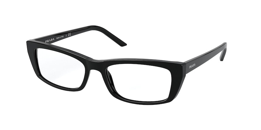 Prada PR10XV Rectangle Eyeglasses  1AB1O1-BLACK 54-17-140 - Color Map black